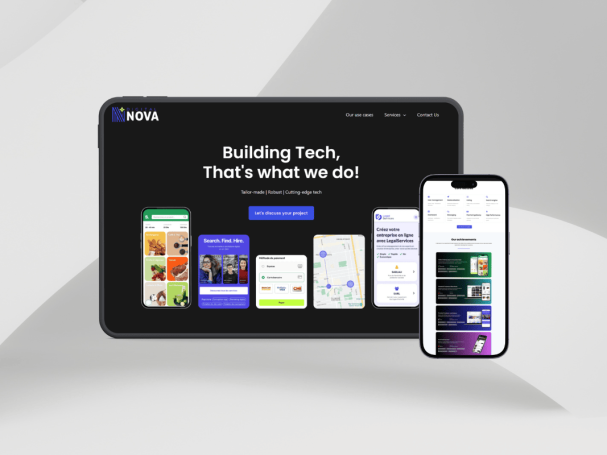 Mockup d'un site vitrine pour une agence digitale à Casablanca, Digital Nova