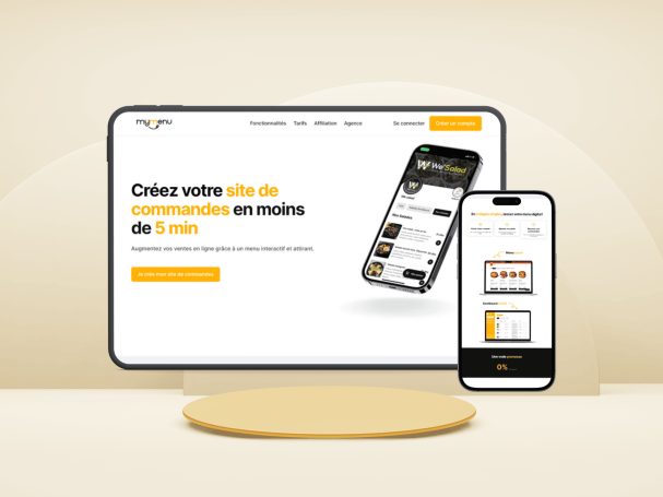 Mockup d'un site e-commerce pour la création de menus en ligne - Mymenu