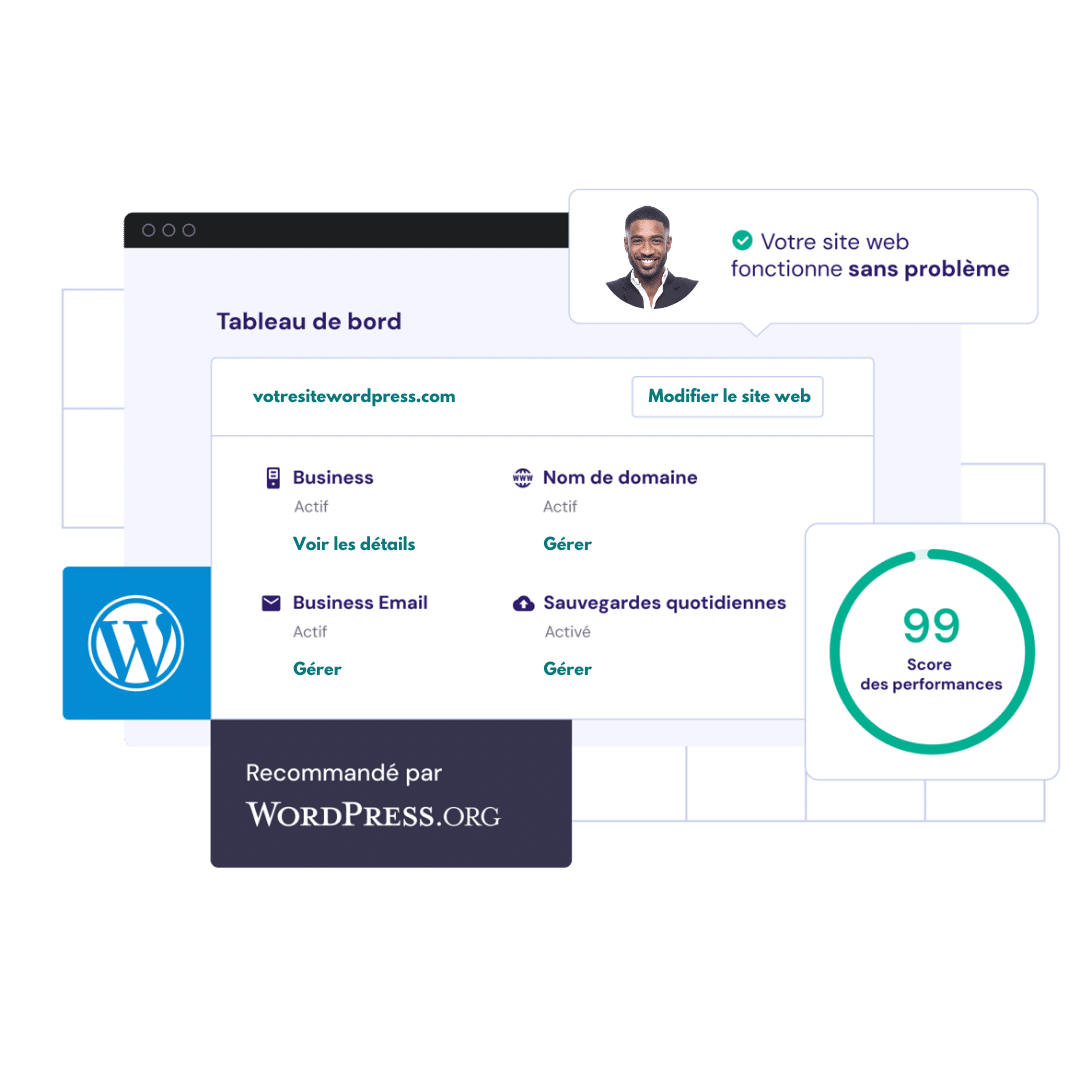 Graphique avec une performance maximale d'un hébergement web