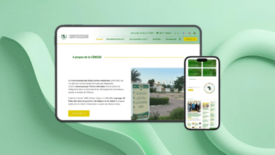 Mockup d'un site vitrine pour une organisation internationale - Censad