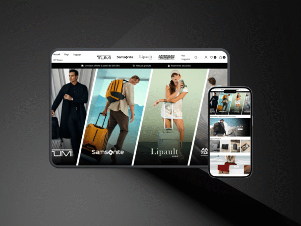 Mockup d'un site e-commerce pour une boutique de bagagerie de luxe à Casablanca - Bagagerie